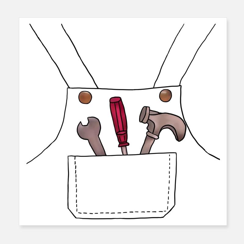 Handwerker - Poster 20x20 cm - Weiß