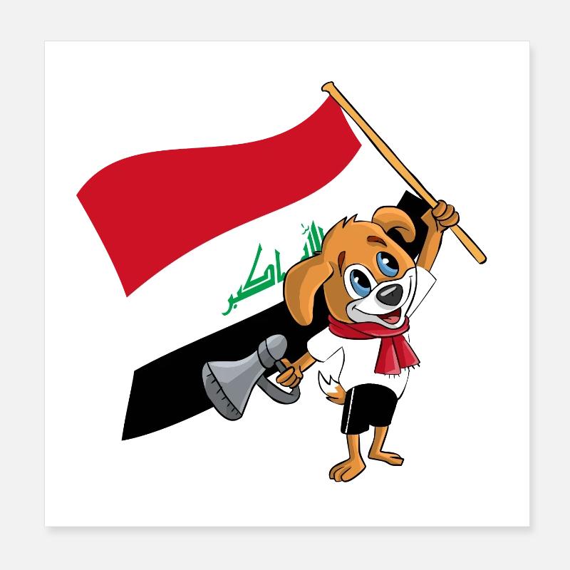 Fan fan dell'Iraq Poster 20x20 cm