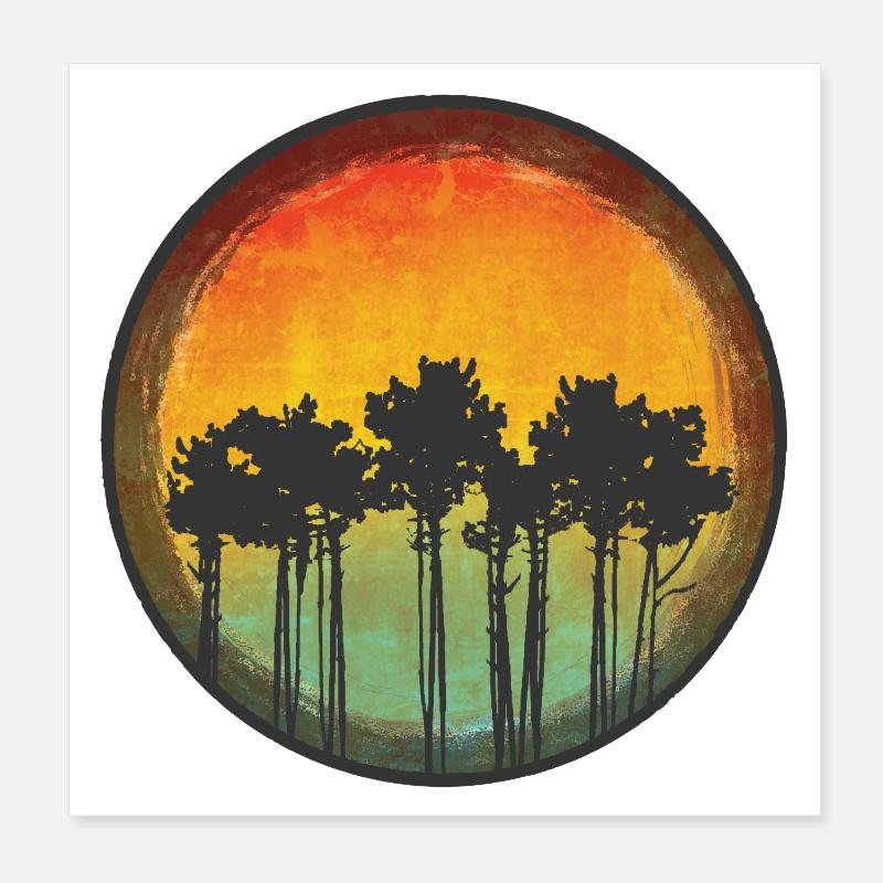 Pinien auf einer Düne Poster 20x20 cm