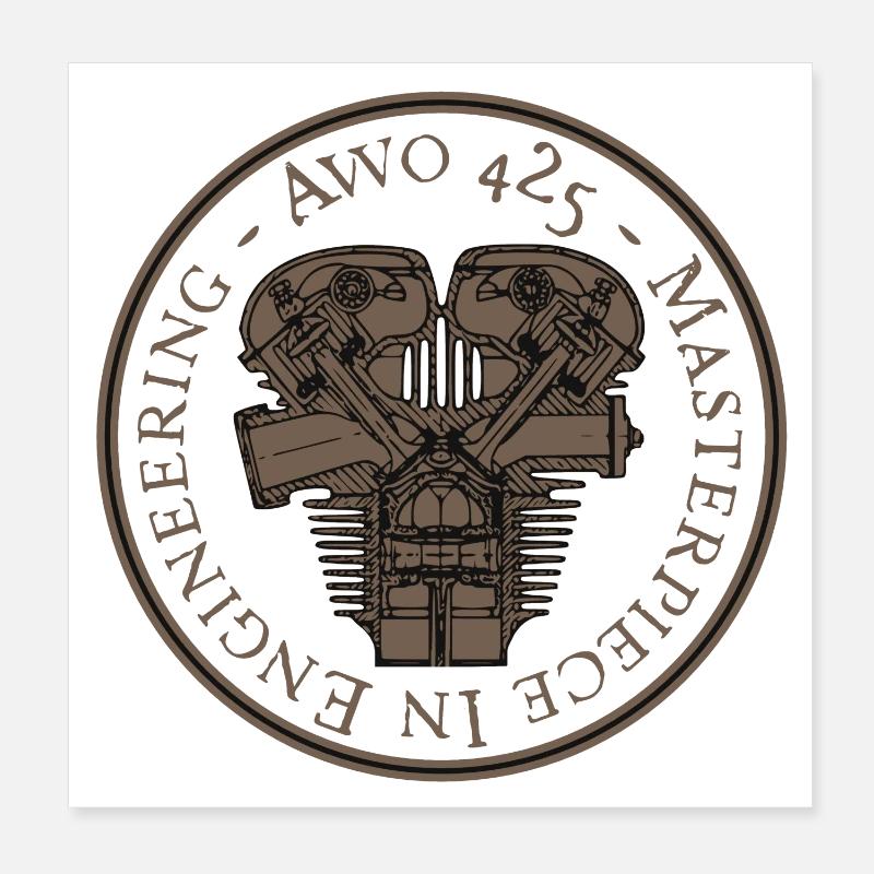 AWO 425 - masterpiece in engineering - brown Poster 20x20 cm