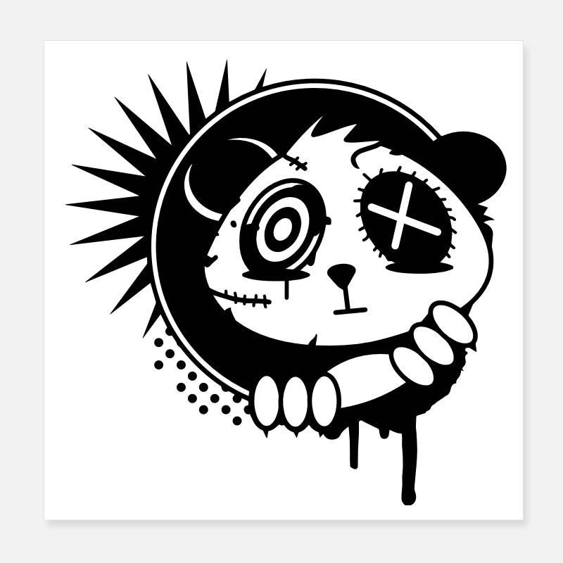 Sticker mit Panda Bär Kopf Poster 20x20 cm