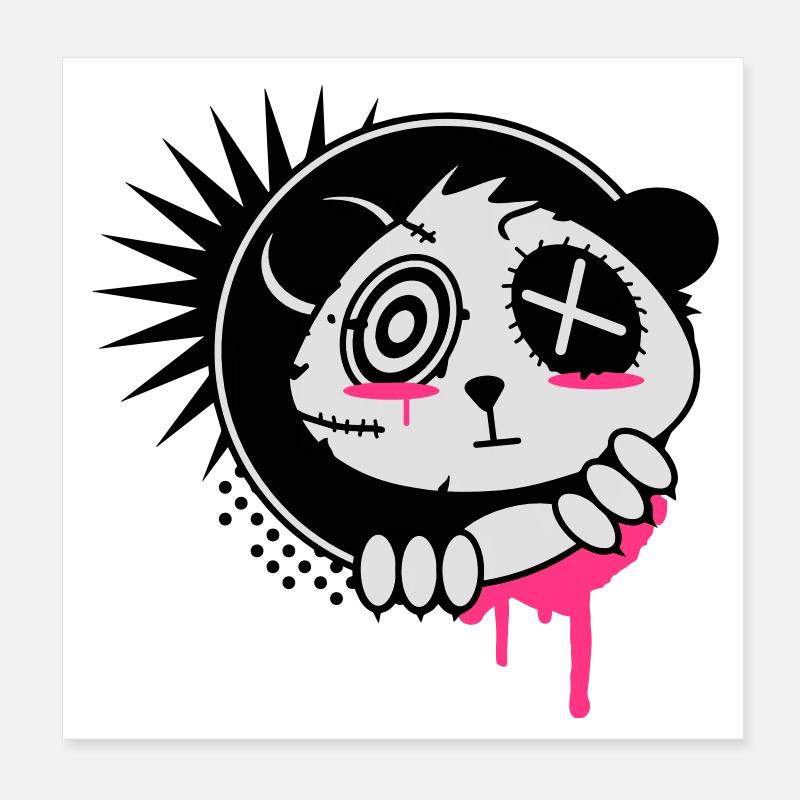 A sticker with panda bear head Poster 8" x 8" (20x20 cm)