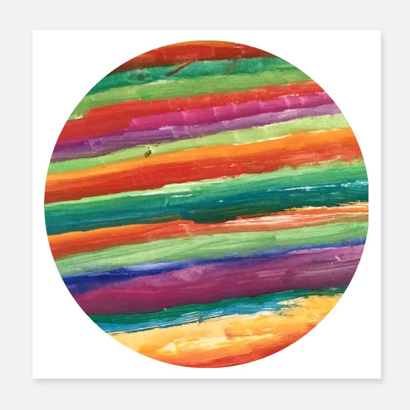 bunter gemalter Planet Poster 20x20 cm