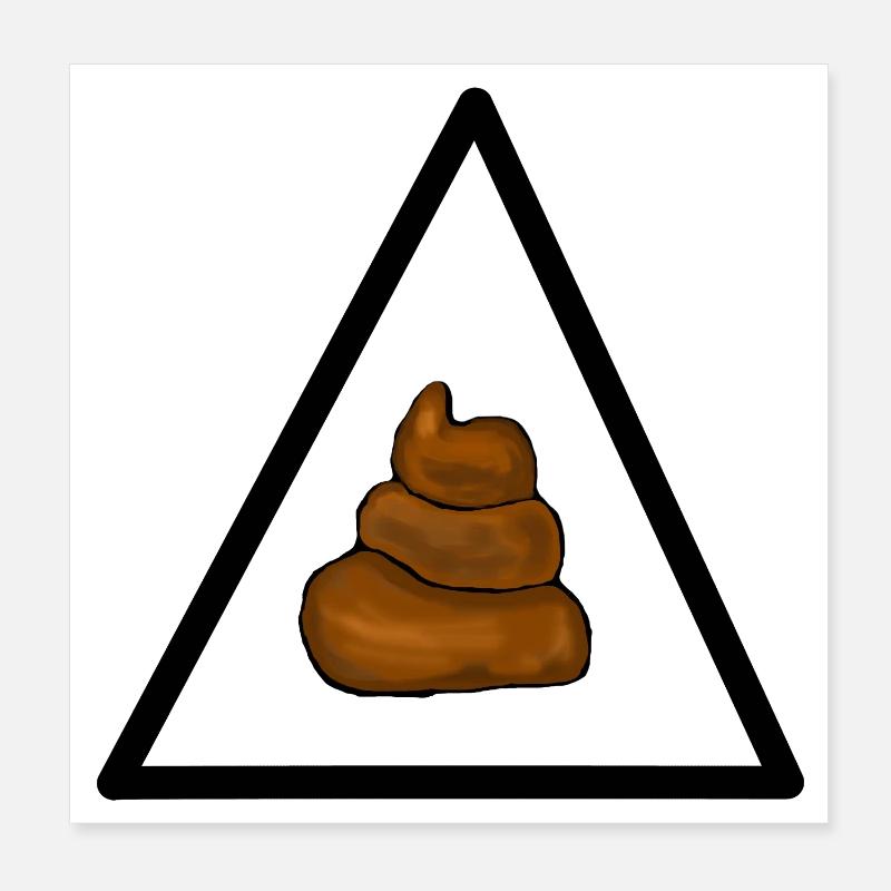 Warnung Scheisse Achtung Kacke Poster 20x20 cm
