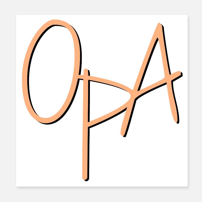 LETTERING GRANDPA MINIMALIST Poster 8" x 8" (20x20 cm)