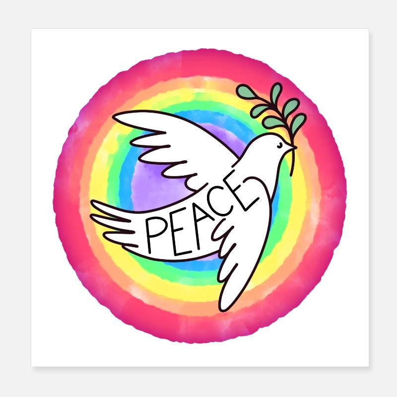 Peace Dove - Poster 20x20 cm - Weiß