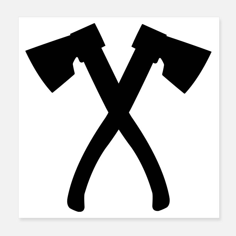 Two axes for keep chopper, carpenter or woodbewe Poster 8" x 8" (20x20 cm)