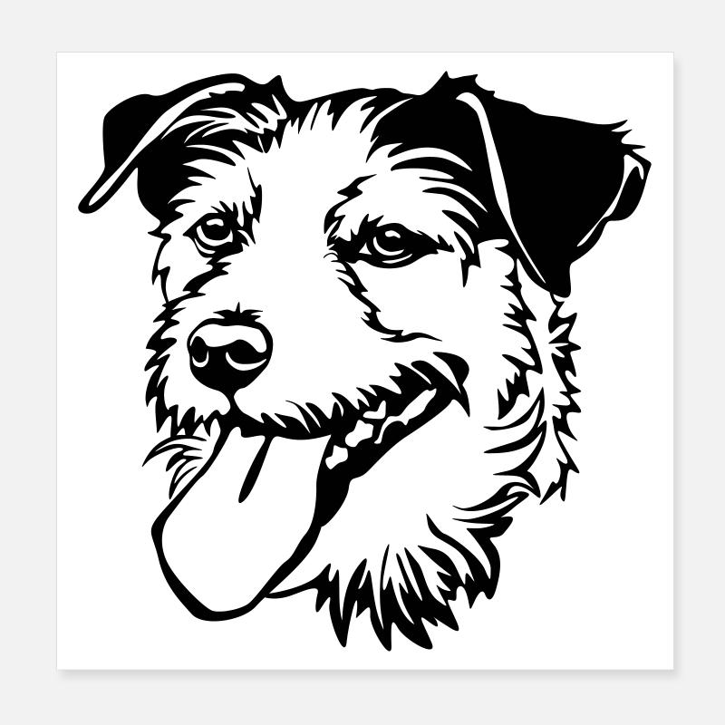 Parson Russel Terrier Kopf Poster 20x20 cm