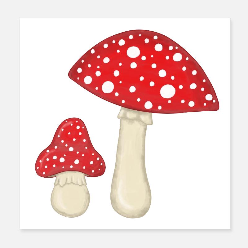 Champignons à mouches Poster 20 x 20 cm