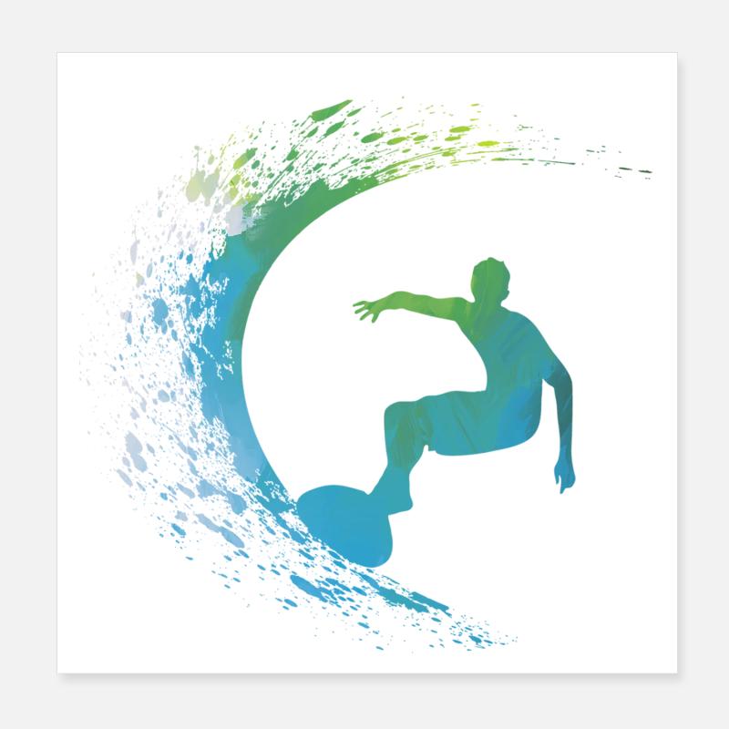 Surfen Poster 20x20 cm