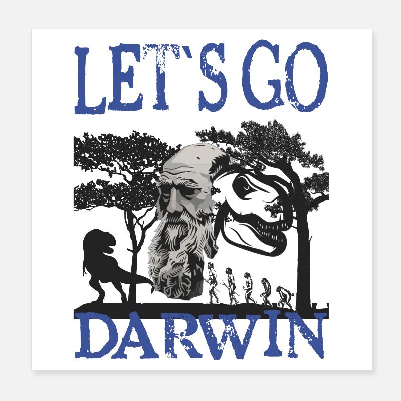 Charles Darwin Evolution textile gift idea Poster 8" x 8" (20x20 cm)