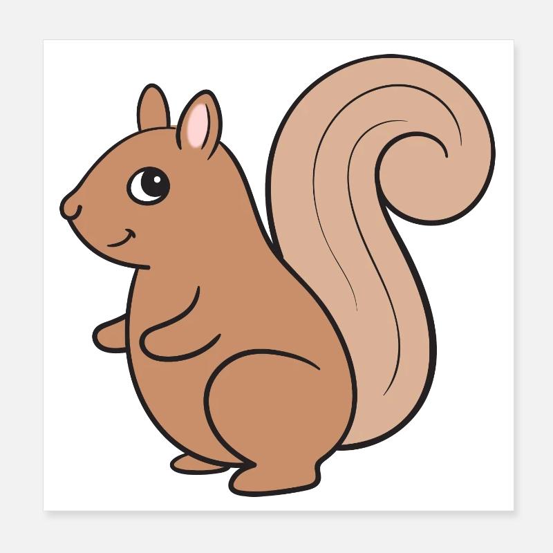 Squirrel Poster 8" x 8" (20x20 cm)