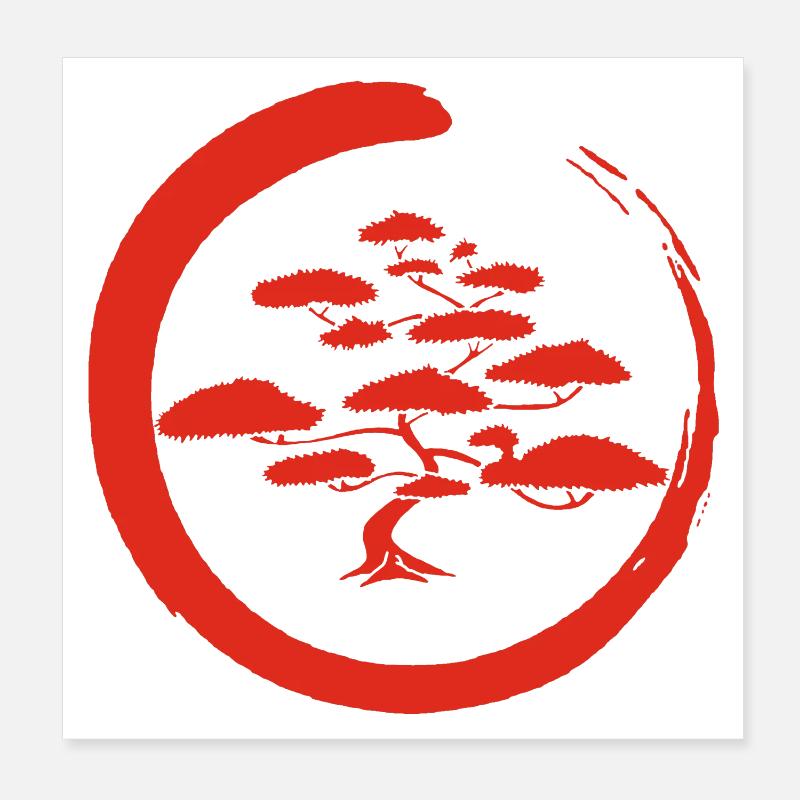 Roter japanischer Baum Poster 20x20 cm