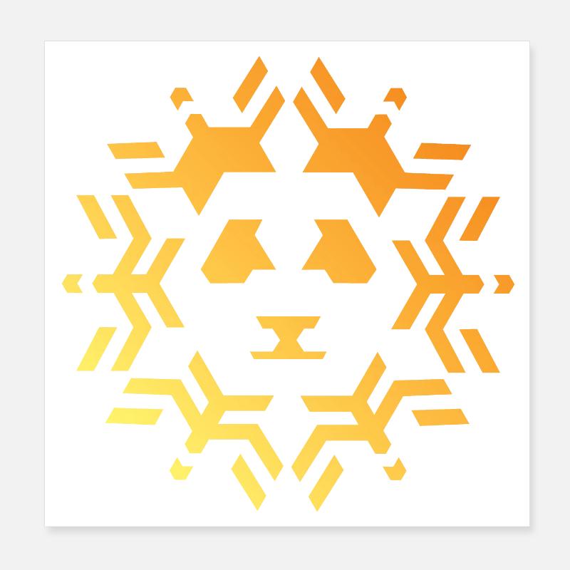 Panda Icon Sun Star Pattern Colors Icon Poster 8" x 8" (20x20 cm)