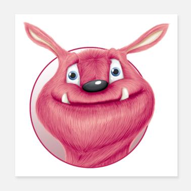 mostro rosso Poster 20x20 cm