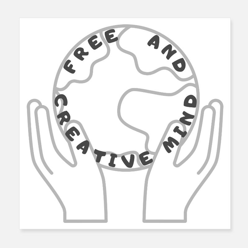Free and creative mind. Poster 20 x 20 cm