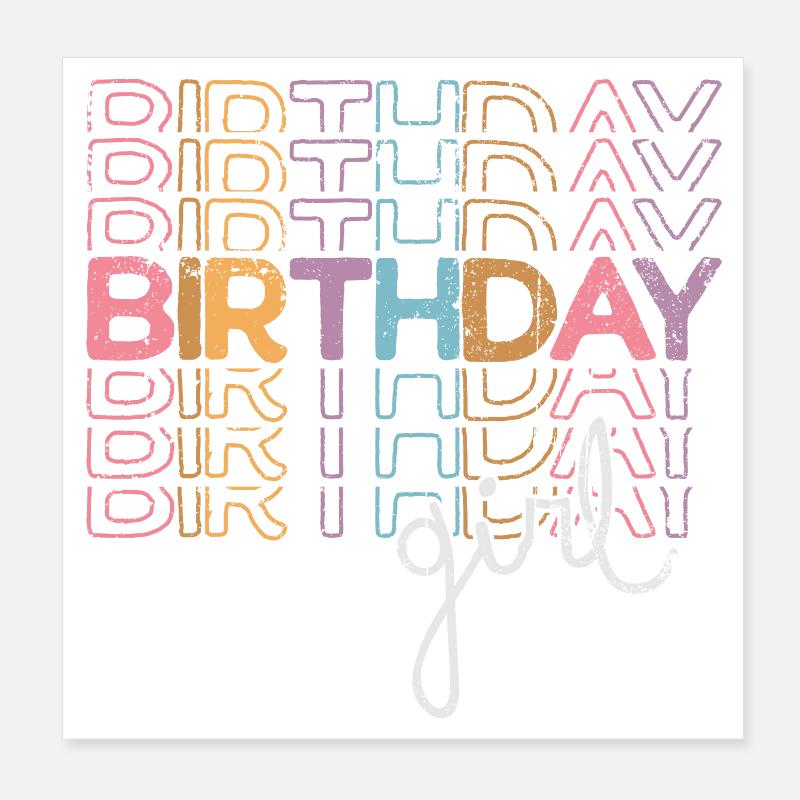 Neon-Geburtstagskind-Graffiti Poster 20x20 cm