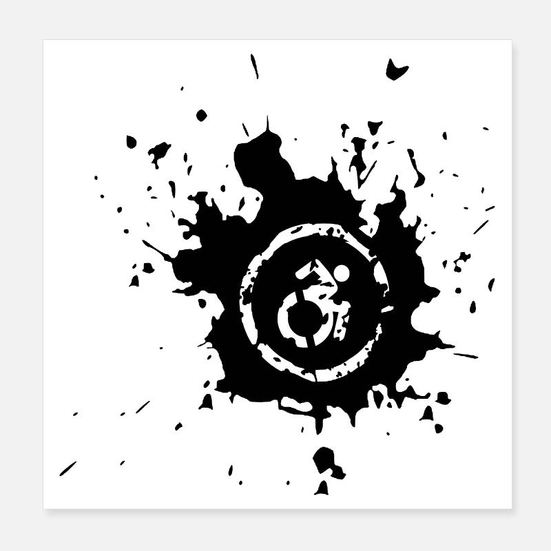 Rollstuhl-Symbol mit Farbspritzer # Poster 20x20 cm