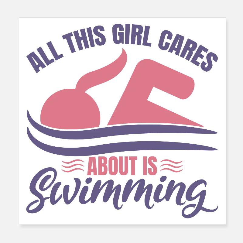 Schwimmer Mädels Poster 20x20 cm