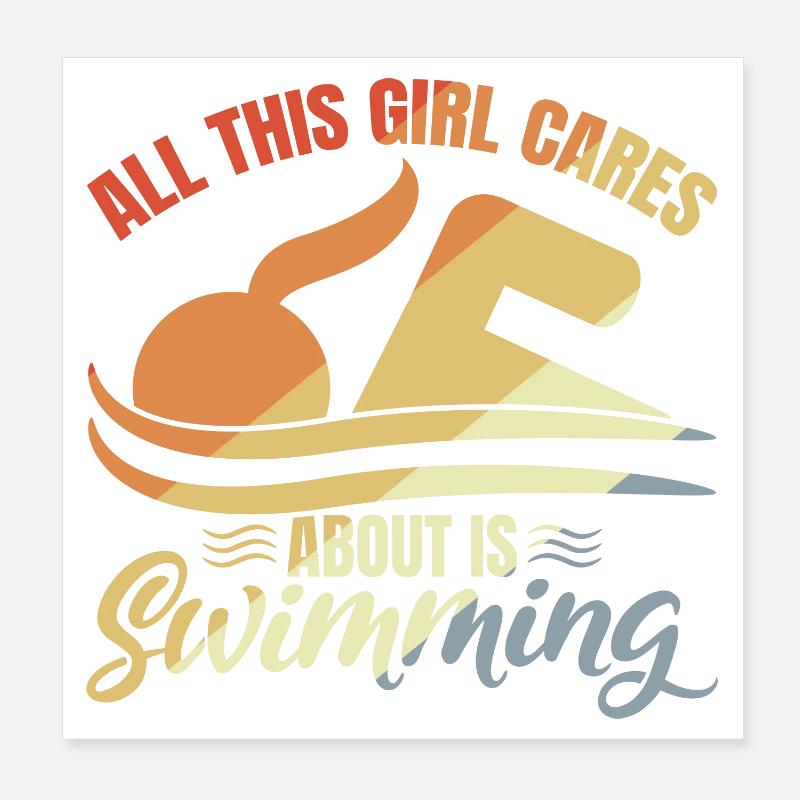 Profischwimmerin Poster 20x20 cm