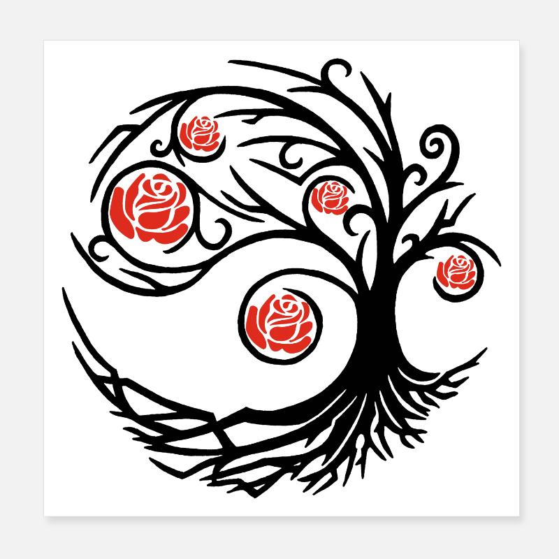 Seltsame schwarze Rose Poster 20x20 cm