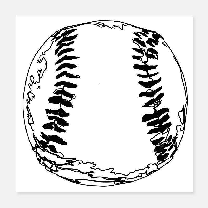 Baseball Ball Poster 8" x 8" (20x20 cm)