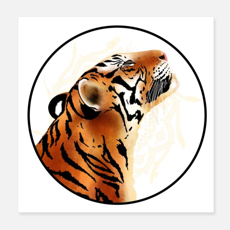 Tiger smiling Poster 20x20 cm