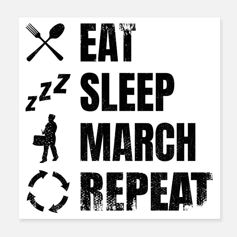 Manger, dormir, tambouriner, répéter Poster 20 x 20 cm