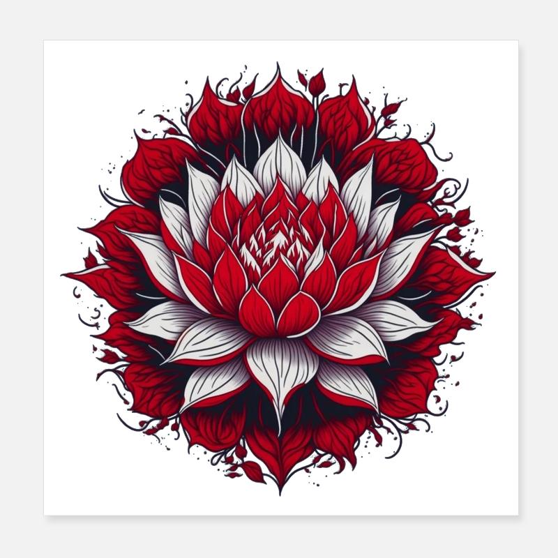 Lotus - Poster 20 x 20 cm - blanc