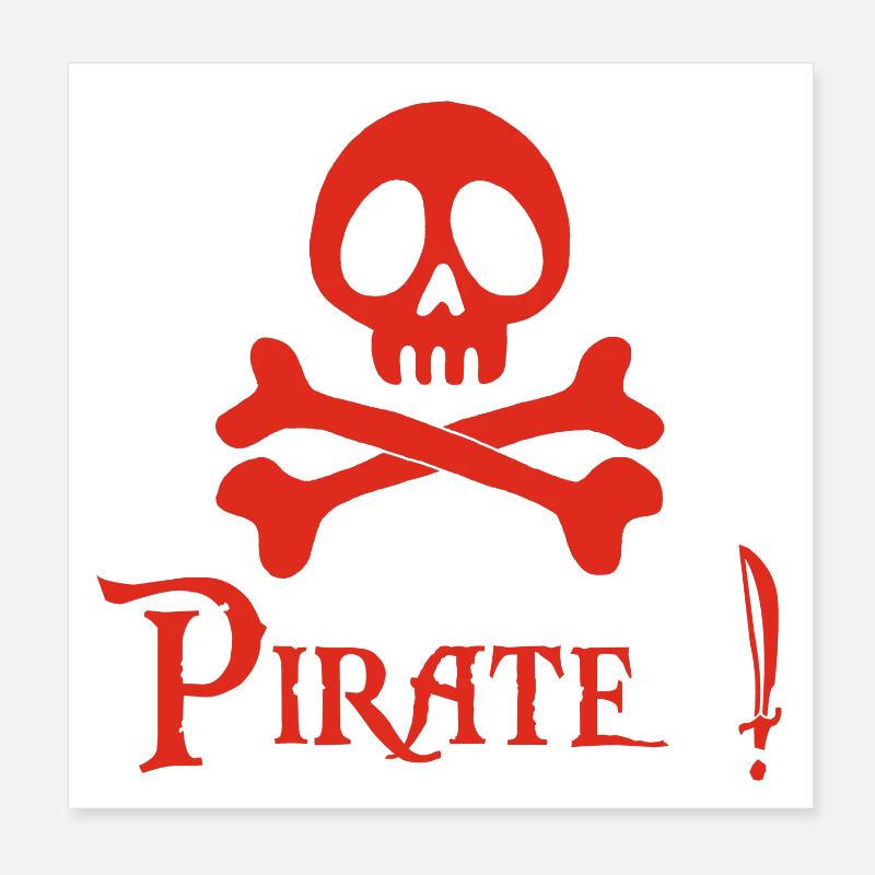 Pirate ! (rouge) Poster 20 x 20 cm