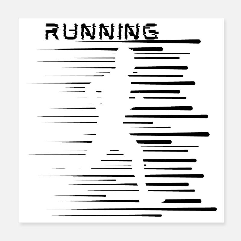 Running, easy, active, running, cool stripes Poster 8" x 8" (20x20 cm)