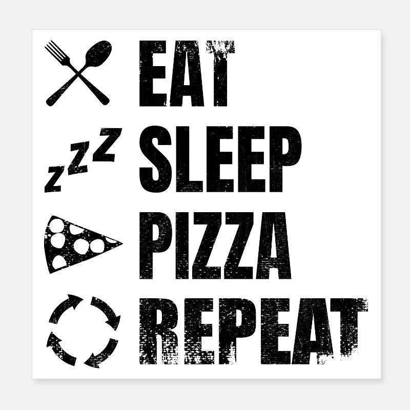 Amateurs de pizza Poster 20 x 20 cm