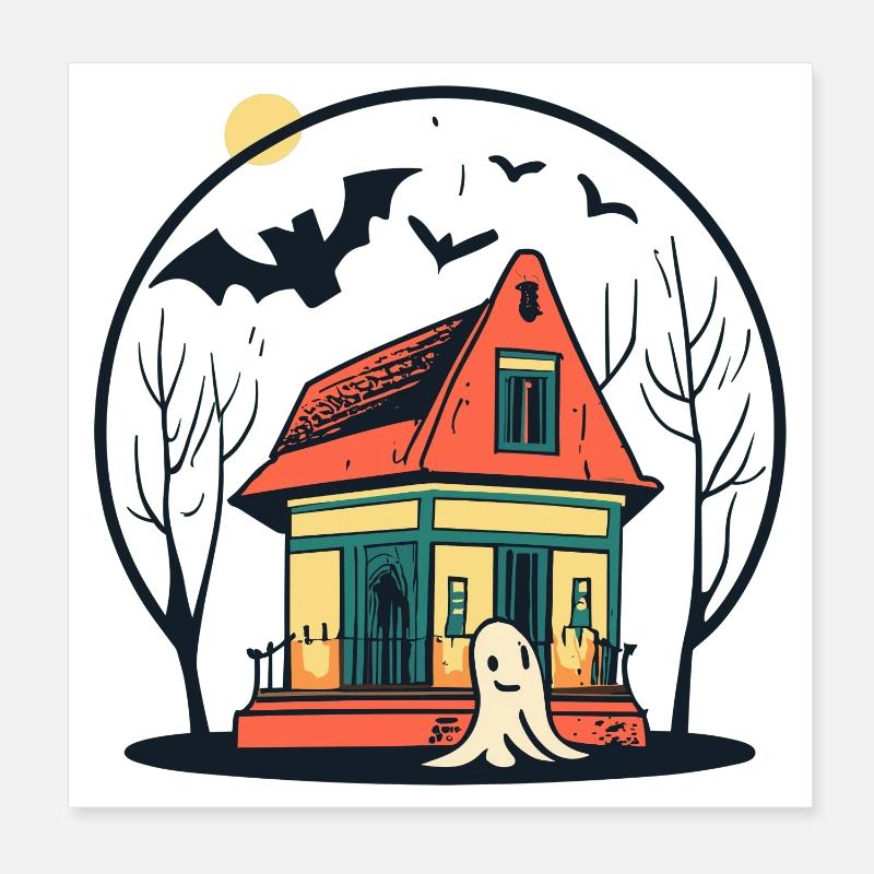 Haunted House Ghost Poster 20x20 cm