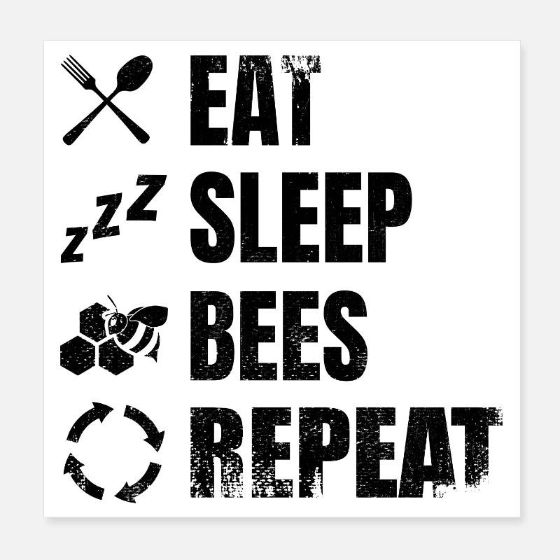 Tagesablauf eines Imkers Poster 20x20 cm