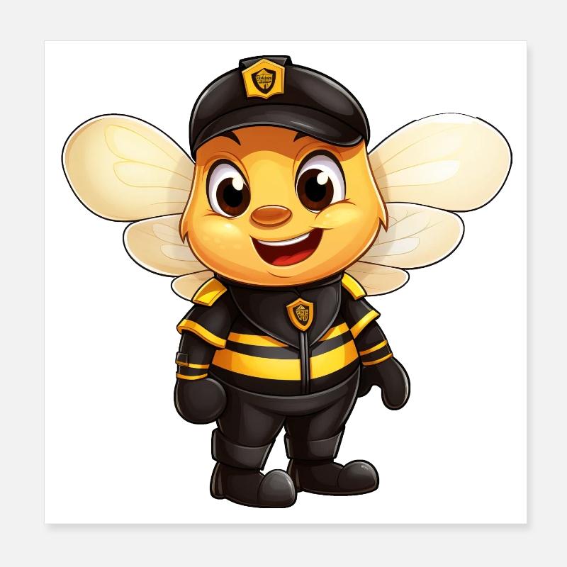 Bienen Polizei Poster 20x20 cm