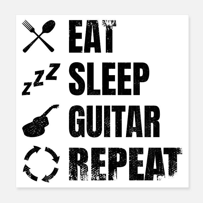 Gitarrist Tägliche Routine Poster 20x20 cm
