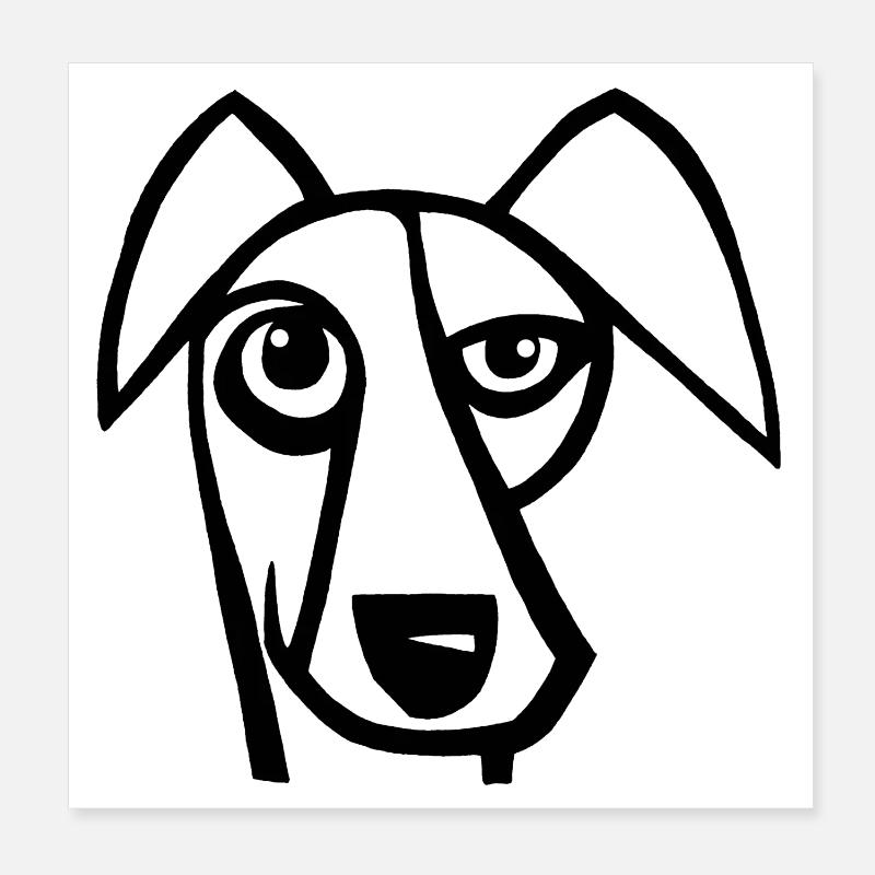 Drôle de chien noir Poster 20 x 20 cm