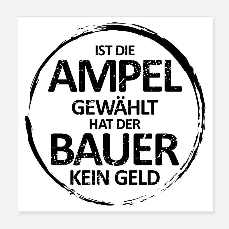 Bauernproteste Agrardiesel Demo Poster 20x20 cm