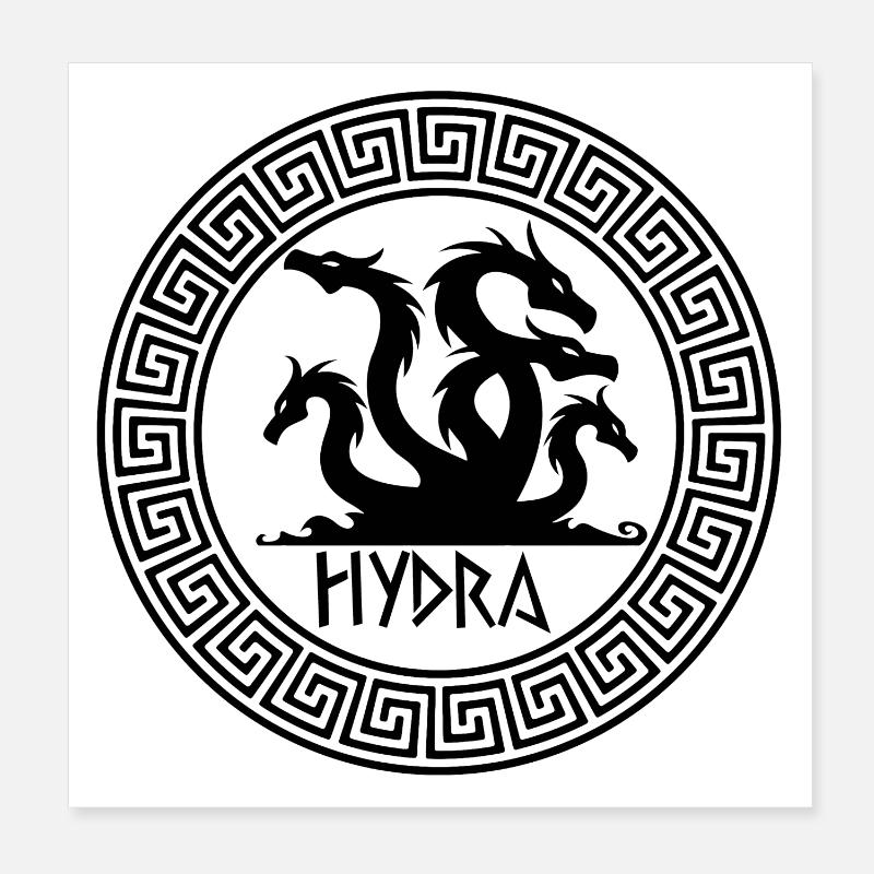 Schwarzes Hydra-Symbol Poster 20x20 cm