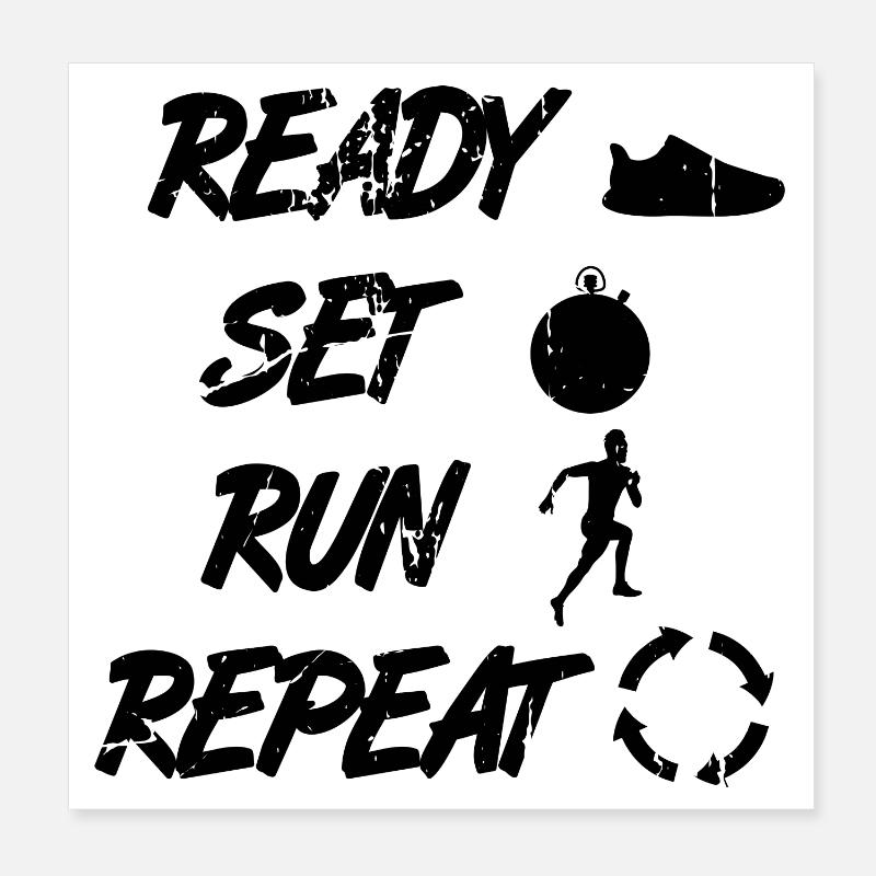 Lustige Läufer Routine Poster 20x20 cm