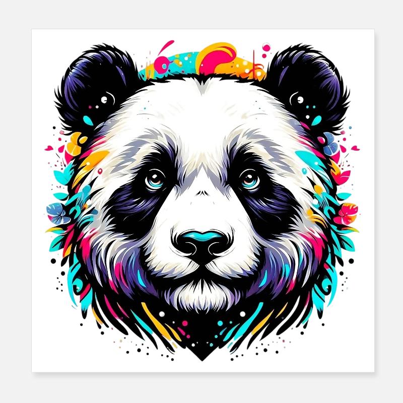 Panda Poster 20x20 cm