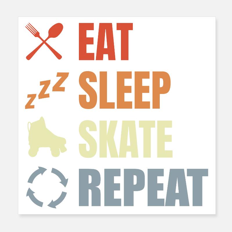 Eat Sleep Skate Repeat Poster 20x20 cm