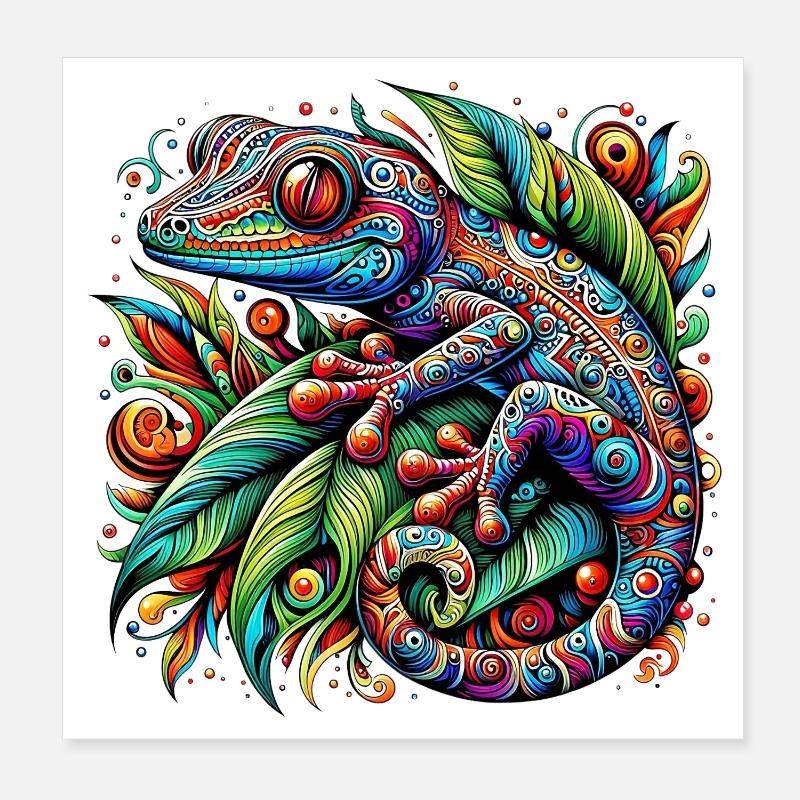 Gecko Poster 20x20 cm