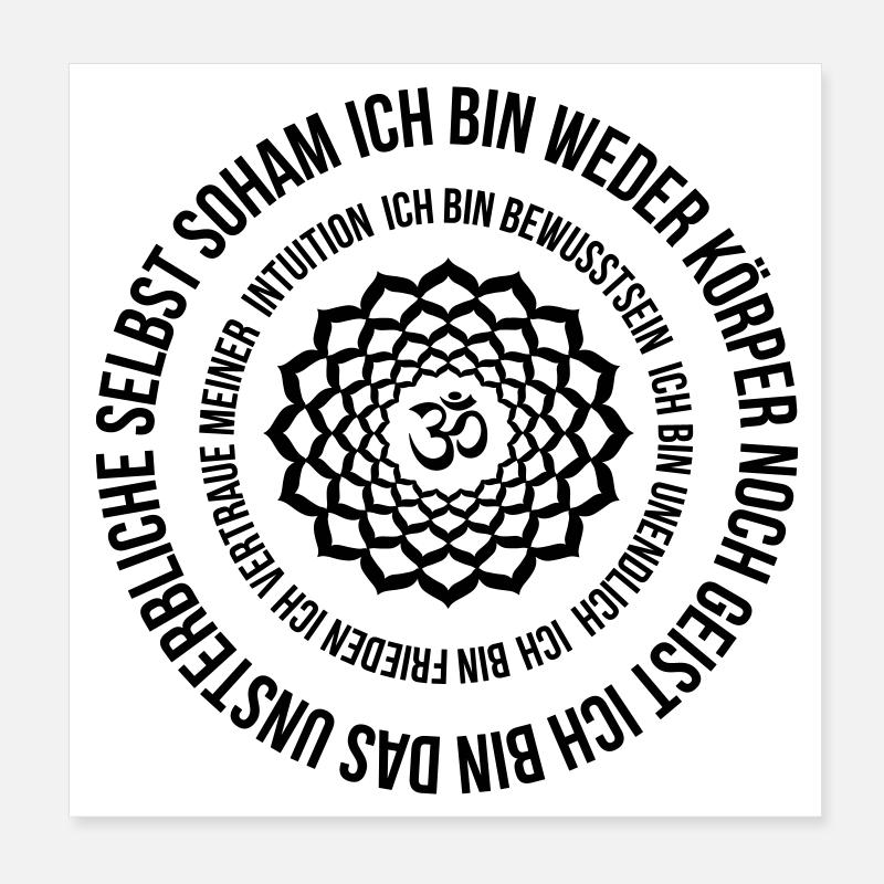 Kronenchakra Mantra SOHAM ich bin Frieden Poster 20x20 cm