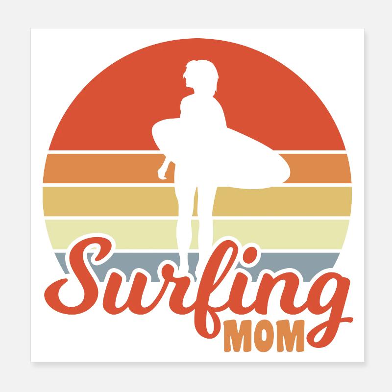 Maman surfeuse Poster 20 x 20 cm