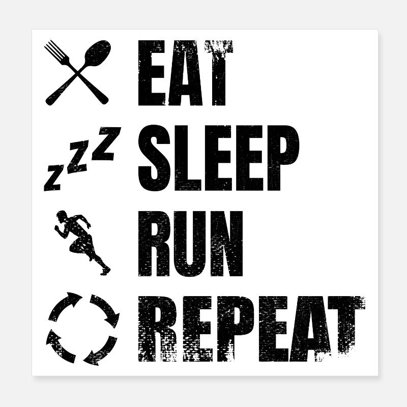 Funny Runner Poster 8" x 8" (20x20 cm)