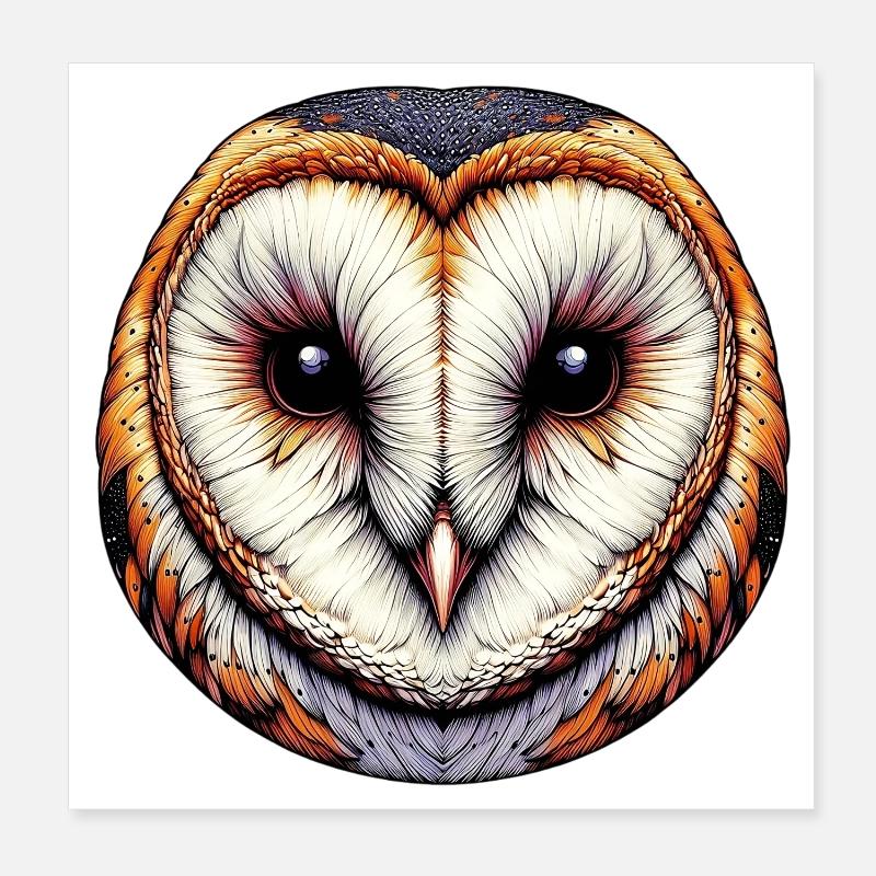 Schleiereule Poster 20x20 cm