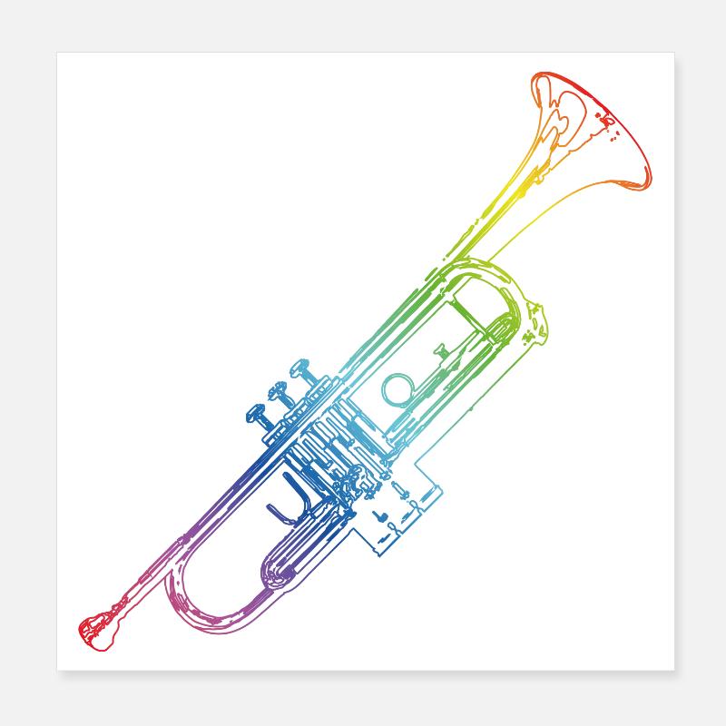 Trompete Poster 20x20 cm