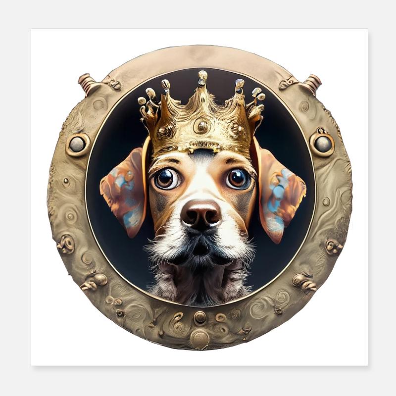 Roi des chiens Poster 20 x 20 cm