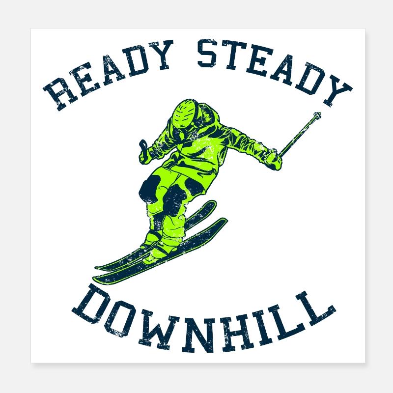 Skifahrer Spruch Poster 20x20 cm